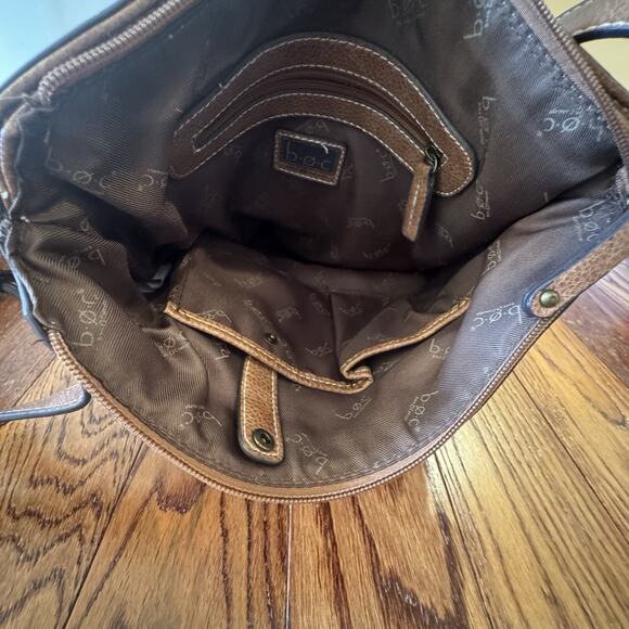 B.O.C Born Concept Brown Weave Crossbody Handbag Purse Long Adjustable Strap Zip - Picture 6 of 16